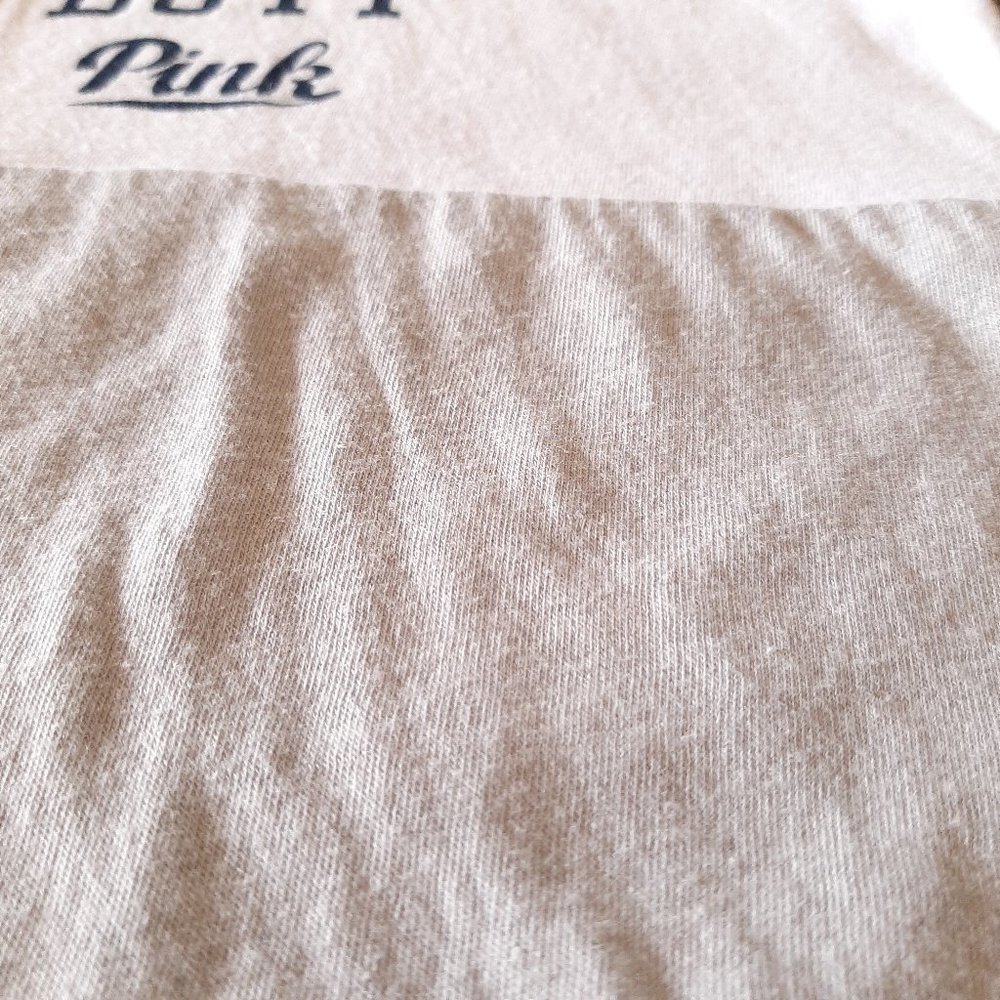 PINK by Victoria Secret Sleep Shirt Colorblock Gray White Small - Picture 9 of 10